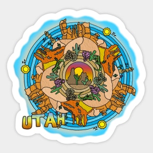 Utah Desert Southwest Themed Mandala Sticker